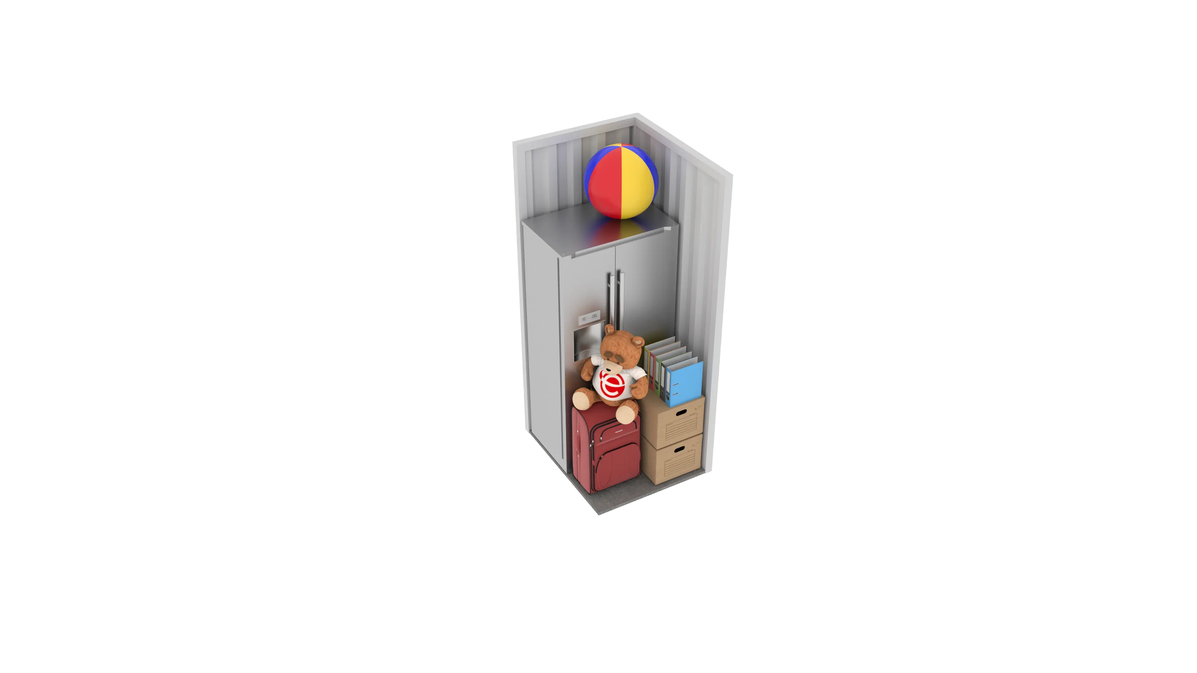 Isometric still of a storage unit with a size of 1 sqft