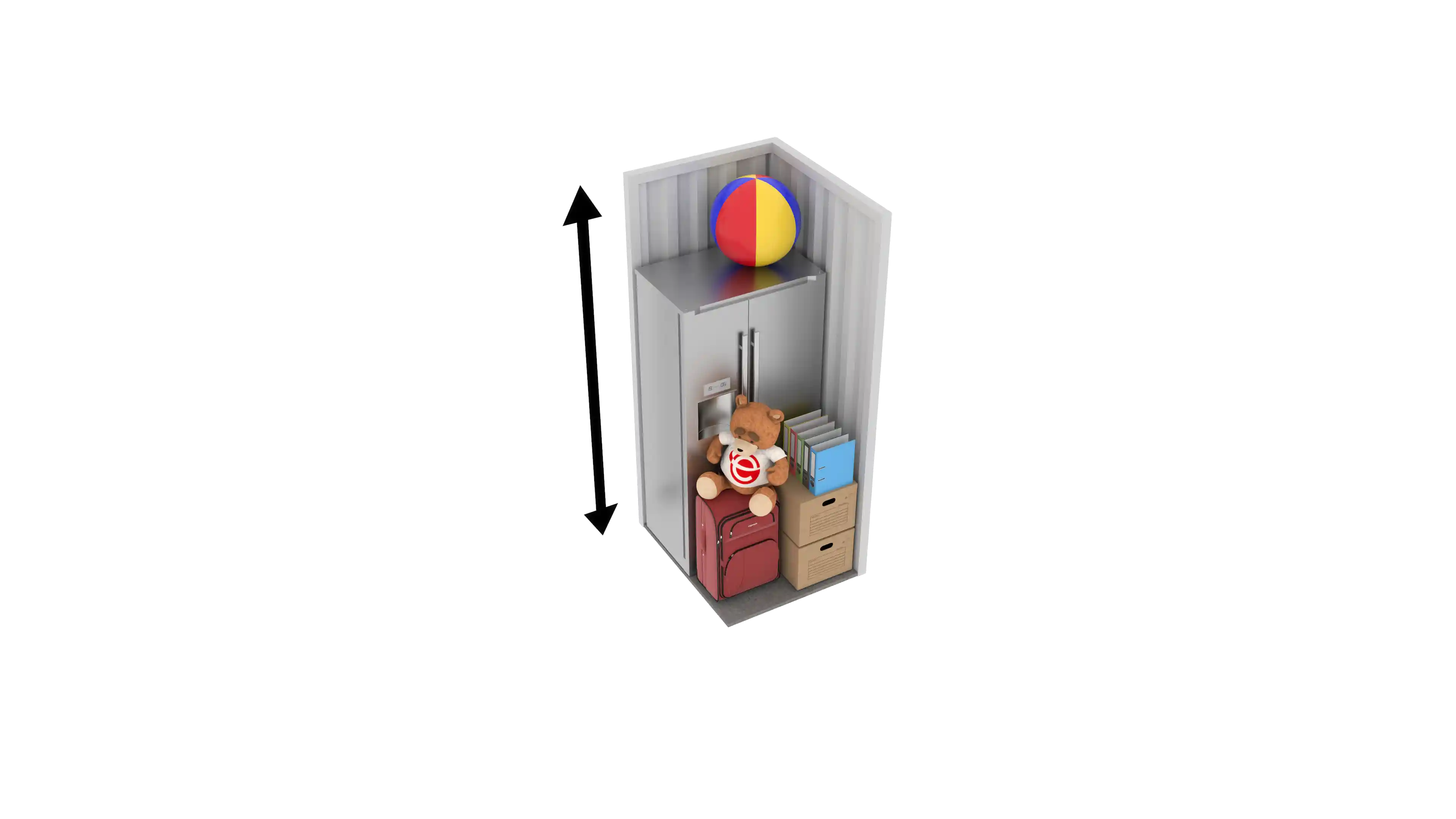Isometric still of a storage unit with a size of 10 sqft