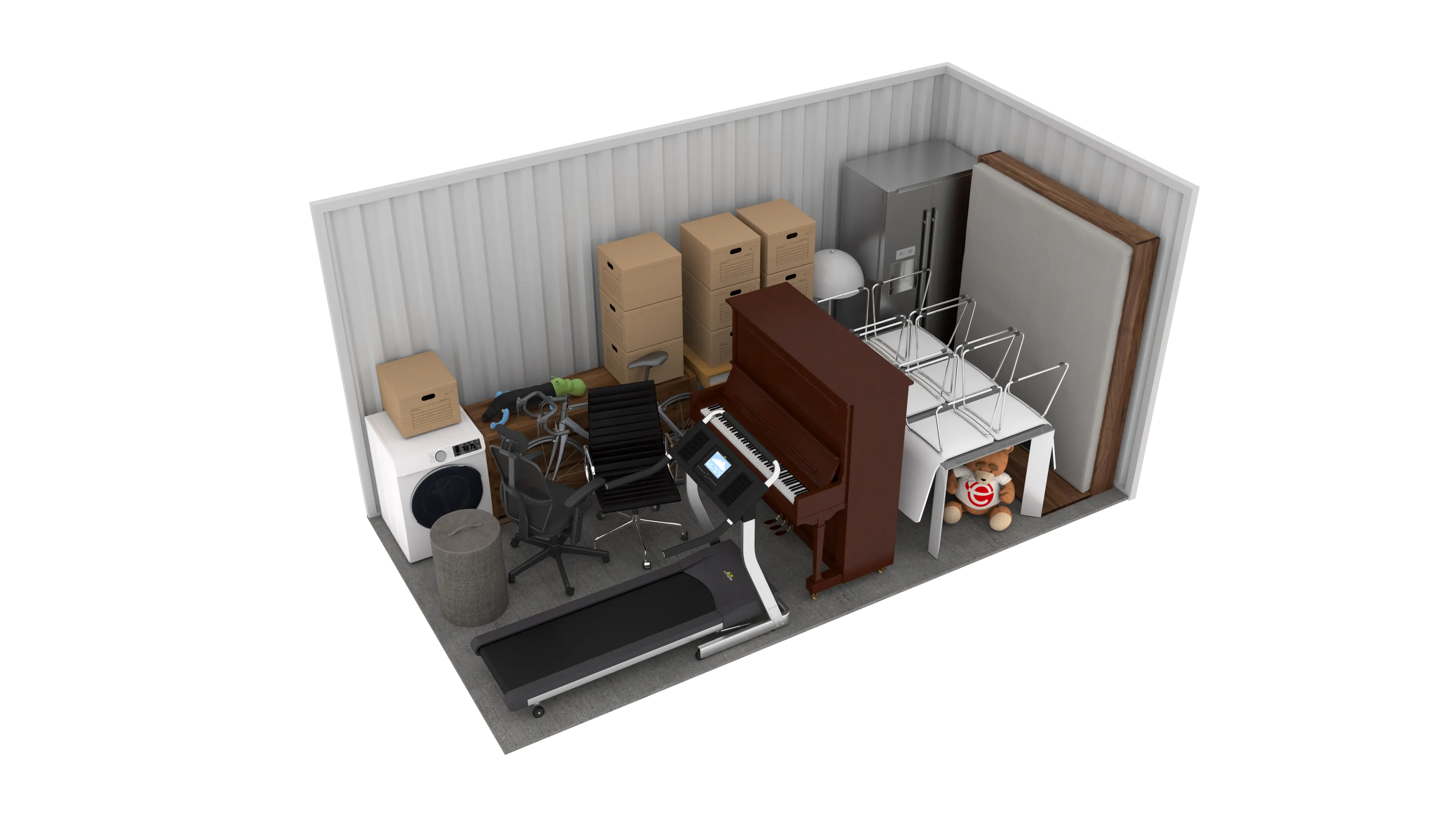 Isometric still of a storage unit with a size of 125 sqft