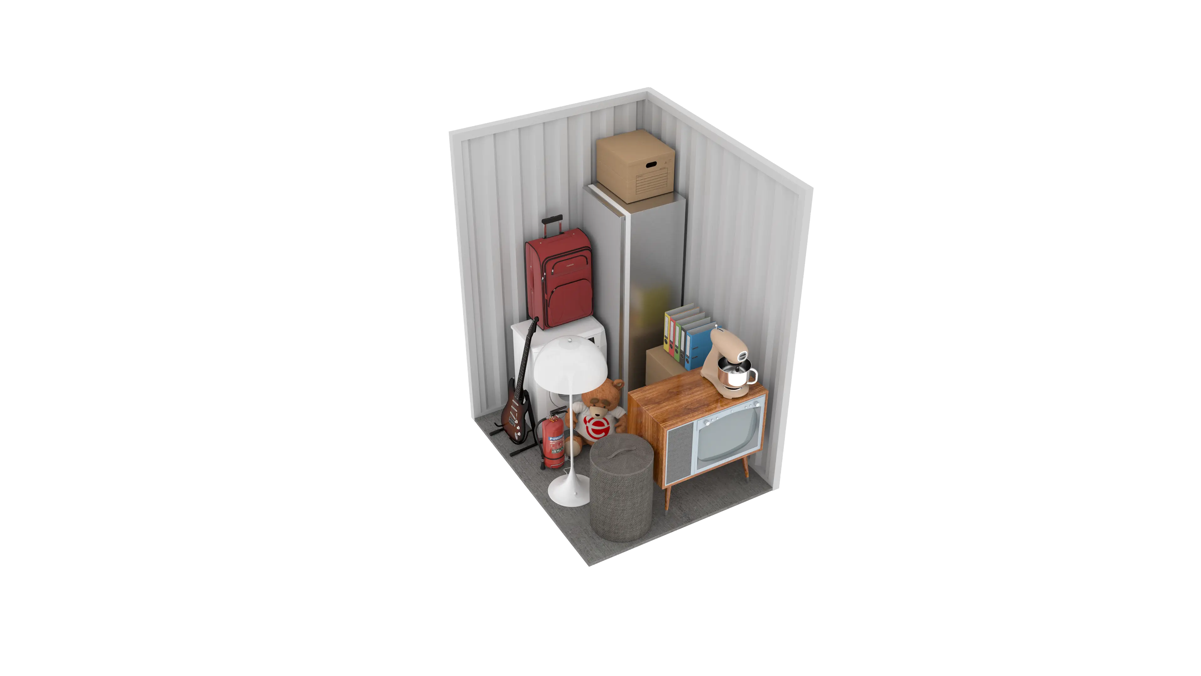 Isometric still of a storage unit with a size of 32 sqft