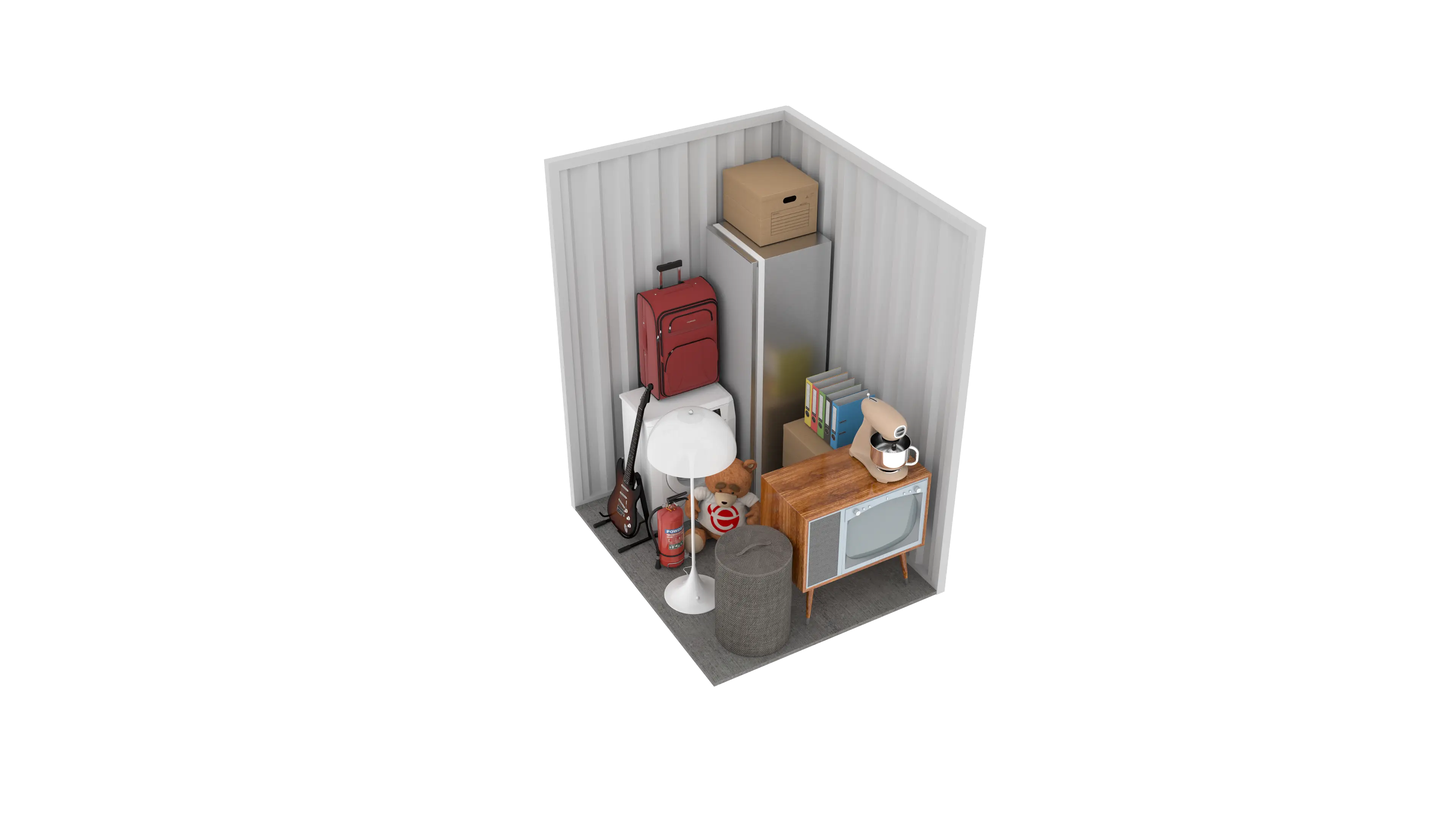 Isometric still of a storage unit with a size of 30 sqft