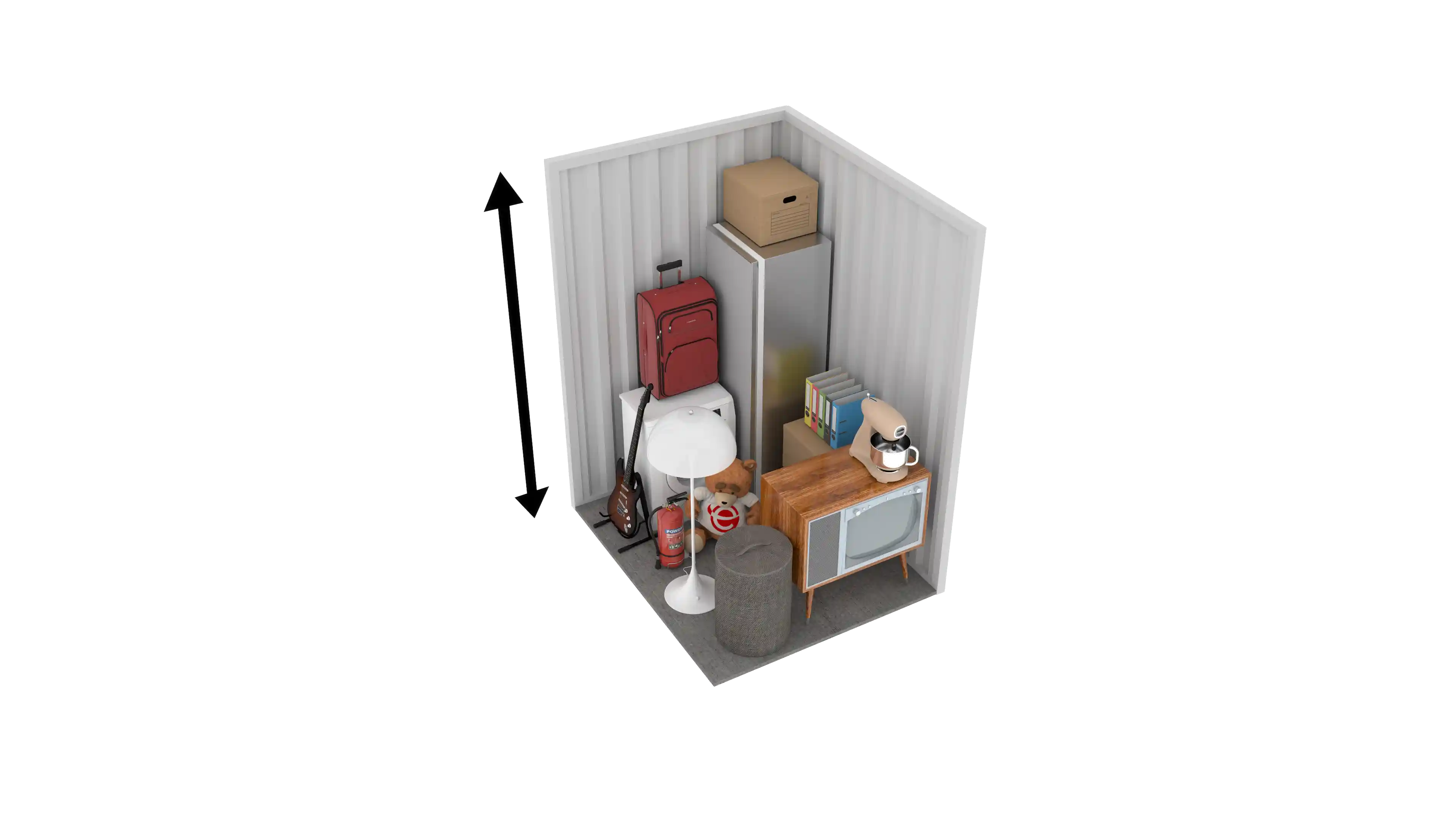 Isometric still of a storage unit with a size of 30 sqft